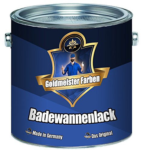Goldmeister Farben 2 Komponenten Badewannenlack im SET Beschichtung für Keramik Emaille Acryl Badewanne Porzellan Stahl Fliesen Kunststoff GFK (2,5 L, Schwarz)