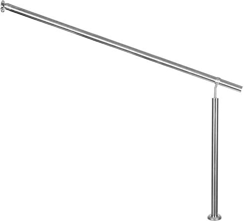 Edelstahl Handlauf Treppengeländer Geländer für Treppe Treppen mit Wandhalter seitliche Montage Wand Halterung Auswahl Länge mit Montagematerial Handläufe V2Aox, Länge:200 cm