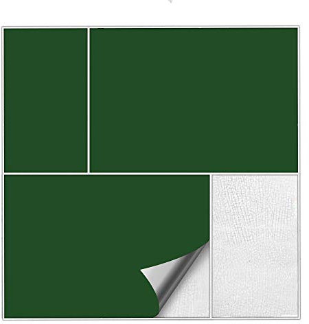 Kiwistar Fliesenaufkleber Dunkelgrün Seidenmatt - 15 x 20 cm - 50 Stück - Klebefliesen zum Überkleben von Wandfliesen - Fliesensticker für Küche Bad Fliesenmuster - selbstklebend und wasserfest