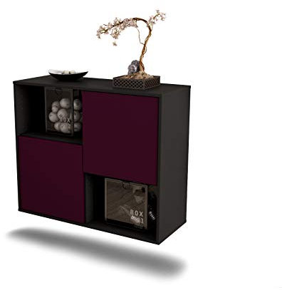 Dekati Sideboard Modesto hängend (92x77x35cm) Korpus anthrazit matt - Front Lila - Push to Open