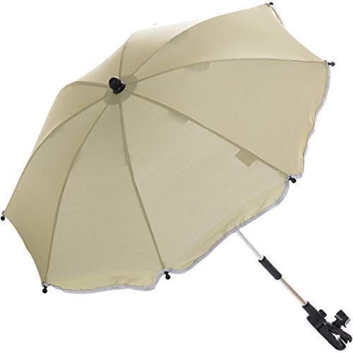 Sonnenschirm für Kinderwagen Buggy und Jogger mit UV SCHUTZ (50) Baby Kind Schirm (Natur)