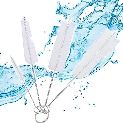 MINGZE Reinigungsbürsten Pinsel 4-teiliges Set, für Flasche Flaschenbürste Kueche Wasserkocher Auslauf Teekanne Düse Gläser Milchschlauchbürste Reagenzgläser Reinigen Nylon Schlauchbürste Set