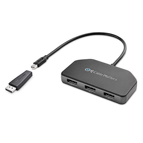 Cable Matters 4K Dreifacher DisplayPort Verteiler (Triple Monitor Mini DisplayPort Hub, Mini DisplayPort Splitter) DisplayPort 1.4 für 8K und 4K 120Hz HDR - Kompatibel nur mit Windows