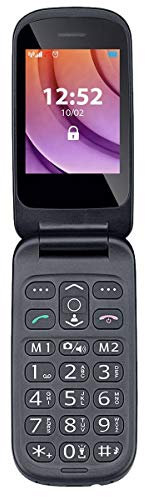 MP myPhone Twist 2, 2,4-Zoll-Flip-Telefon, große Tasten, Notfalltaste, Kamera, Taschenlampe, Bluetooth, großer Akku – 800 mAh, Schwarz – UK-Version