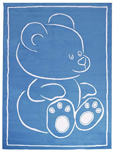 Carpeto Rugs Teppich Kinderzimmer Kinderteppich Babyzimmer für Junge und Mädchen Pastell Spielteppiche Blau 160 x 230 cm