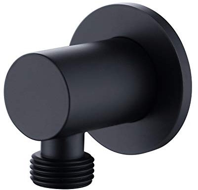 Teams Matt Black Round Shower Outlet Elbow 1/2 Minimalistic