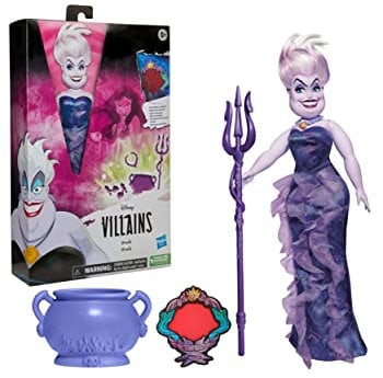 Disney Schurkin Ursula Modepuppe, Accessoires und abnehmbare Kleidung, Disney Prinzessin Spielzeug für Kinder ab 5 Jahren