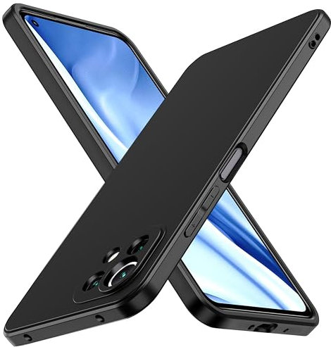 iVoler Cover in Silicone per Xiaomi Mi 11 Lite 5G / 4G / NE con Protezione Della Fotocamera, Ultra Sottile Custodia in TPU Morbida Anti-Graffio Antiurto Protettiva Case, Nero