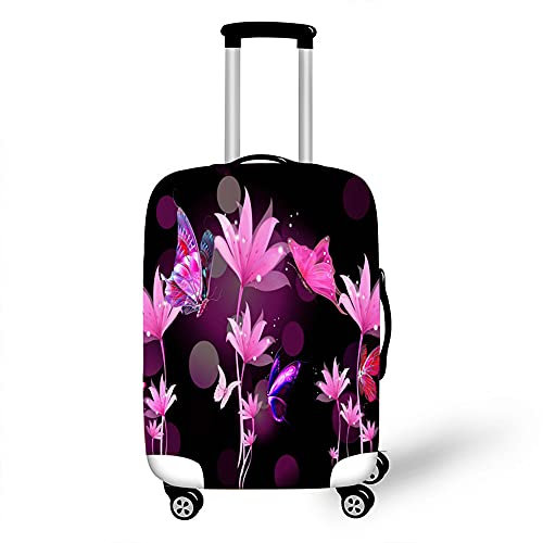 Morbuy 3D Fleurs Housse de Protection pour Bagages Lavable et protectrice pour Valise - Elastique Housse de Valise Voyage Trolley Case Cover Protector (Papillon Fantaisie,M)