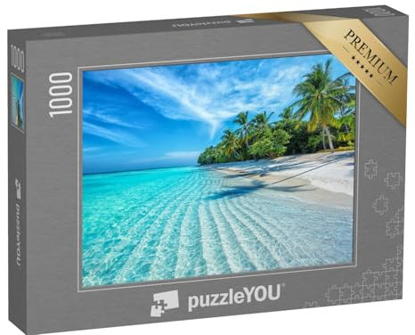 puzzleYOU: Puzzle 1000 Teile „Tropischer Strand auf den Malediven“ – aus der Puzzle-Kollektion Natur, Inseln, Insel & Meer, Indischer Ozean