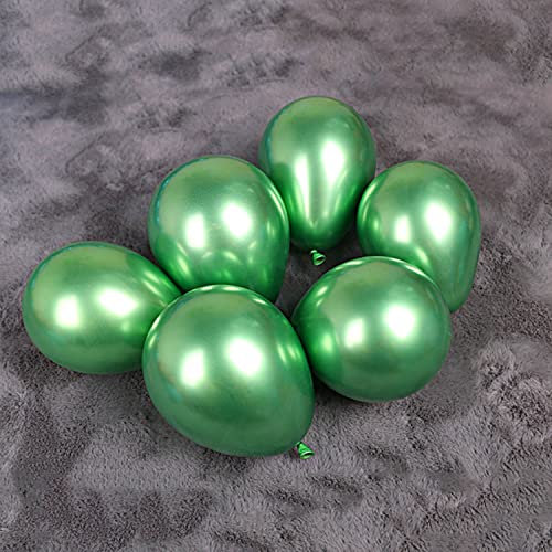 5 Zoll Klein Metallic Luftballons Grün, Mini Grün Chrom Helium ballons für Party Deko(Ø 12cm/100 Stück)