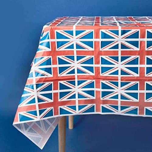 Club Green Union Jack Papiertischdecke, Queens Platinum Jubilee Party Tischdecke, Royal Street Party, Jubilee Tischdekoration, 2,6 x 1,4 m