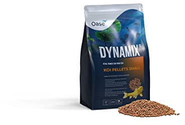 OASE Dynamix Koi Pellet klein 4 L, Fischfutter, Koifutter, Teichfischfutter, 3-4 mm große Pellets, ausgewogene Ernährung für alle Kois bis 20 cm Körperlänge, natürlich schönes Wachstum