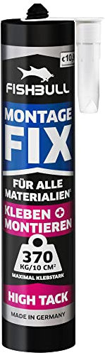 FISHBULL FIX Montagekleber High Tack - 450g - Baukleber, Betonkleber - Keramikkleber - Spiegelkleber - Schnellkleber - Wandkleber - extra stark
