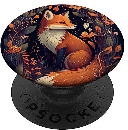 PopSockets Pop Grip:Nette Fuchs Bunte Illustration Herbst Blätter PopSockets mit austauschbarem PopGrip