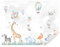 TAPEKO Papel Pintado Infantil 260x180 cm Animales Tropicales Globos Fotomurales para Niños y Niñas Prémium Interior Papel Pintado Pared Gris u59757