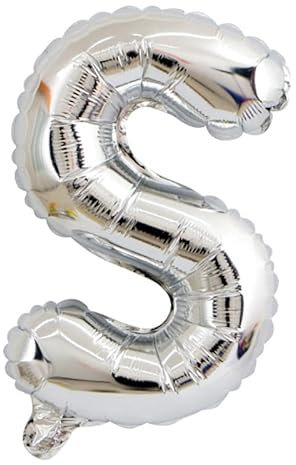 FLG | Buchstabenballon Namen Ballon Farbe: Silber - Größe: 40cm - Folienballon mit Luft befüllbar Alphabet (Feiern, Jubiläum, Hochzeit oder Geburtstag) (S)