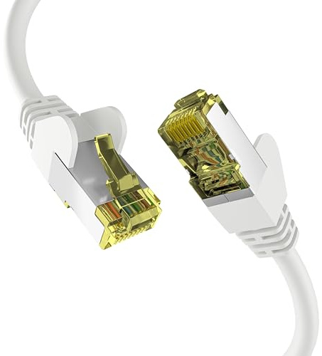 EFB-Elektronik - CAT. 6a Netzwerkkabel bis zu 10 Gbit - 0,15m LAN Kabel Ethernet Kabel Patchkabel mit Klinken-/Knickschutz - RJ45 Anschluss, S/FTP PIMF Schirmung - Weiß