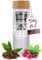 Teeflasche mit Sieb to go – Doppelwandige Trinkflasche [500ml] aus Borosilikatglas auch für den Sommer – Infused Water - Teekanne mit Edelstahlsieb