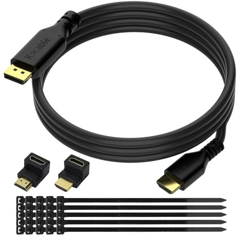 Câble 4K DisplayPort vers HDMI de 1,2 m, DP vers HDMI mâle, câble vidéo UHD, cordon unidirectionnel, pour PC, ordinateur de bureau, carte graphique vers téléviseur HD, moniteur, projecteur, avec 2