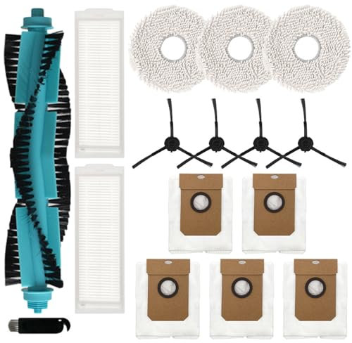 URPIZY Kit de Accesorios de Repuesto para Cecotec para Conga 11090 Robots aspiradores,Filtros HEPA,Cepillos Laterales,Cepillo Giratorio,Paños de fregona,Bolsas para el Polvo,Cepillos de Limpieza,A