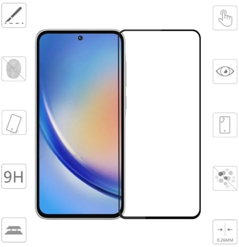 Wigento Für Samsung Galaxy A35 2X 3D Display Full LCD H9 Hart Glas Schwarz Folie Panzer Schutz Glas
