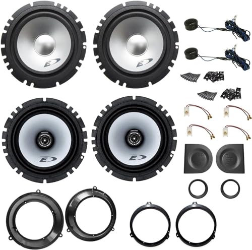 Kit 6 Altoparlanti Alpine Casse con adattatori per Installazione compatibili con Fiat Panda 2003-2012