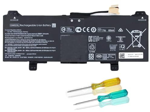 BND GM02XL 917725-855 HSTNN-DB7X - Batería compatible con HP Chromebook X360 11 G1 G6 G7 EE Chromebook 14 G5 14-CA000NA Series Notebook 917679-271 HSTNN-UB7M 7.7V 47.3WH 6 000 mAh