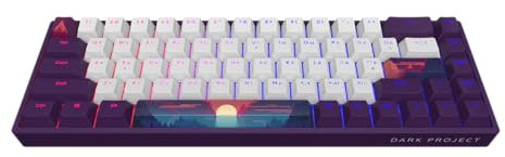 Dark Project 68 Sunrise (ENG/UA) - Mechanische Gaming-Tastatur, G3MS-Saphir-Schalter, gefettete Stabilisatoren, anpassbare RGB-Hintergrundbeleuchtung, USB-Verkabelung