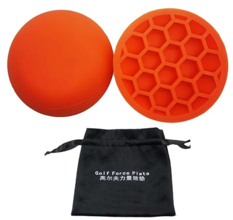 10,5 x 10,5 cm Golf-Kraftplatte, Gummi, wiederverwendbar, Golf-Putting-Trainer, Force Pe-dal, Golf-Trainingshilfe, Golf-Trainingshilfe, Golfzubehör enthält 2 Kraft-Pads, 1 Aufbewahrungstasche