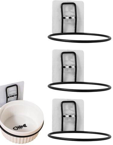 Wall Mounted Dog Bowl Holder - Strong Stable Pet Bowl Holder, Hanging Pet Bowl Holder | 3 Sets Bowl Holders