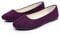 Womens Lovely Ballet Flats with 26 Vibrant Colors, Ladies Indoor Outdoor Comfy Flat Shoes Pure Color Suede-Effect Upper Ballerina Pumps Portable Slip On Dolly Shoes