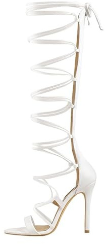 VERISSON Sandales à talons hauts pour femme - Sandales romaines à lanières avec talon aiguille