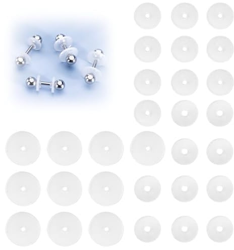 FSWWSF Anti Wildfleisch Piercing Disc 30 Stück Gemischte Größen Perforación Transparentes Erste Hilfe bei Wildfleisch Keloid und entzündeten Piercings für optimalen Halt der Ohrläppchen
