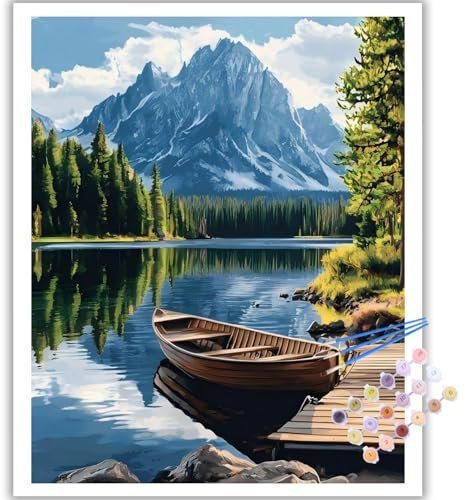 Mafenr Art Peinture Numero Adulte, Paysage Peinture par Numéro Adulte, Paysage Paint by Number pour Décoration et Cadeaux, Sans Cadre 40x50 cm