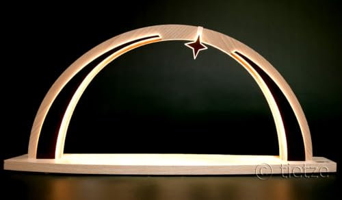 LED Schwibbogen modern Wood, Natur unbestückt groß 57cm - Feine Handwerkskunst aus dem Erzgebirge