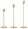 Kerzenständer Stabkerzen Set 3, Metall Kerzenständer Gold, Vintage Kerzenhalter Stand, Candle Holder für Hochzeit Tisch, Esstisch, Party, Kamindekoration Deko