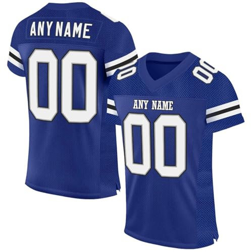 American Football Custom Jersey for Men Women Youth Personalised Name Number Team Name Logo Jerseys Customise Sports T-Shirts Quick Dry Rugby Uniform Moisture Wicking Active Tops 10