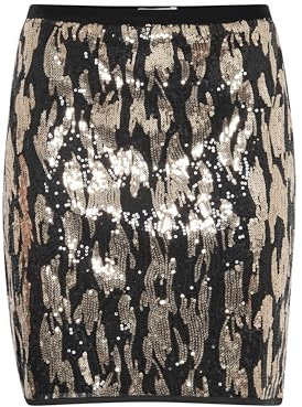 b.young BYRei Damen Rock Minirock mit Pailletten Regular fit, Größe:M, Farbe:Gold Abstract Mix (203939)