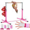 Gym Bar® Barra de Gimnasia para Ninos Rosa | 13 Niveles Ajustables 90 a 150 cm | Acero y Madera Maciza de Haya | Kit Protección Incluido | Equipamiento Deportivo | Sport, Gymnastics | Aerobik