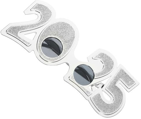 TOPPERFUN Digitale Brille mit gerader Panel gläser Kostümzubehör für das neue Jahr Partygeschenke für das neue Jahr Party-Brillen-Dekore Partyzubehör Zahlenbrille Stk Silver