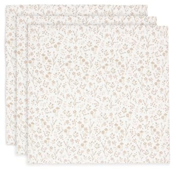 Jollein Musselin Tuch Baby - Bloomy - 3er Pack - 70x70cm - 100% Baumwolle - Spucktücher Baby - OEKO-TEX Zertifiziert