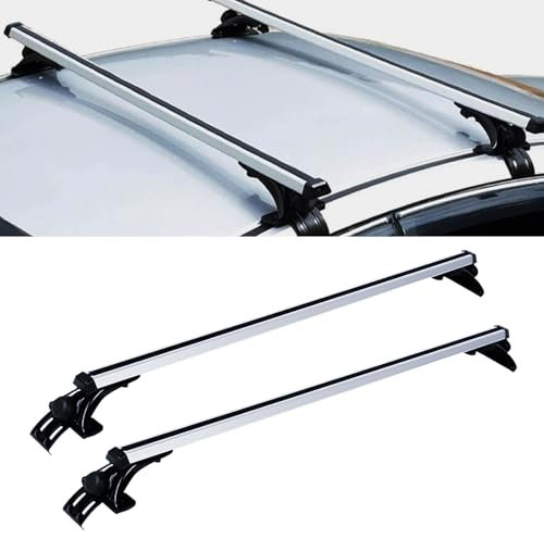 Dachträger Universal 146.5cm Bündige Schiene aus Alu bis 75kg Universal Dachträger mit Querträger Gepäck Fracht Bar Aluminium Legierung Träger,Für Dachbreite von weniger als 130cm