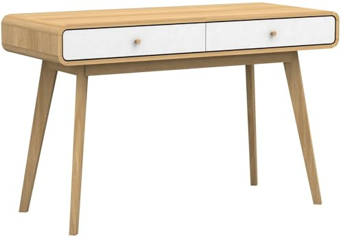 LOFT24 Cassie Desk in Oak White, 50x120x79cm (DxWxH)