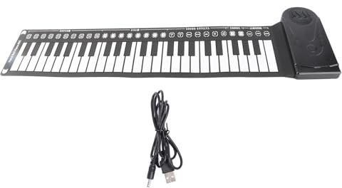 FLEXMAN 49 Tasten Roll Up Klavier, Tragbar Flexibel 16 Töne 10 Rhythmen 16 Stufige Lautstärkeregelung 32 Stufige Beat Steuerung Digitales Musik Keyboard Klavier für Reisen