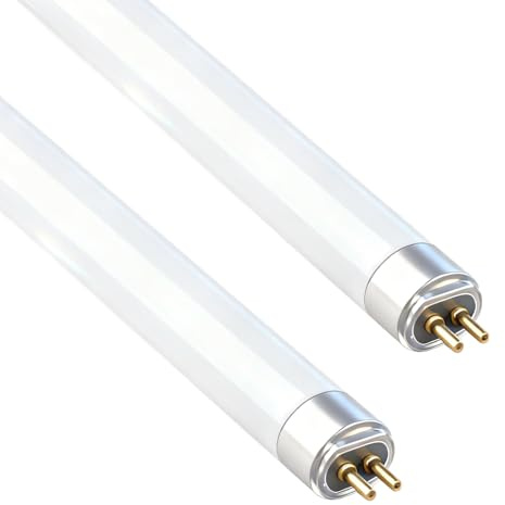 Vryth 2 Pack T5 8W Fluorescent Tube Light 288mm, 4000K Cool White CFL Bulbs | G5 2 Pin Base High Efficiency Lamps for Strip Lights, Energy Saving Consumption Tubes Light, Suitable for Kitchen, Bathroom