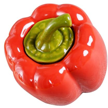 Chili Förmiges Keramik Vorratsglas, Rote Aufbewahrungsdose für Küche | Teebehälter, Vielseitig Wiederverwendbar und Leicht zu Reinigen, für Küche, Wohnzimmer, Dekoration