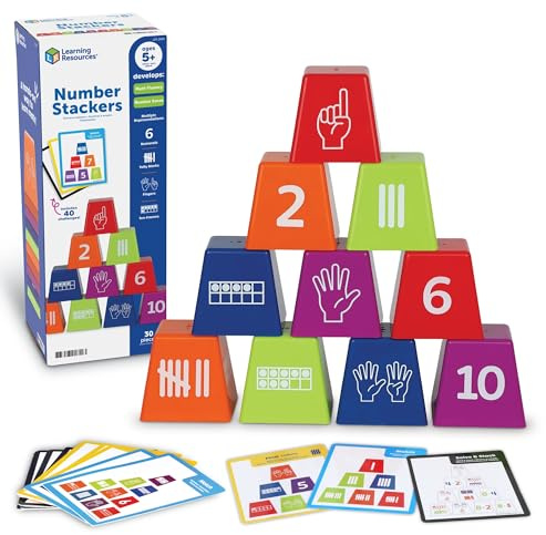 Learning Resources Zahlen Stapelbecher Lernspiel, Mathematik Spiel, Zählen, Addition & Subtraktion, Vorschule & Grundschule, Feinmotorik fördern, Montessori Lernspielzeug, ab 5 Jahren