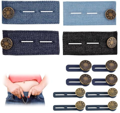 HAGNA 12 Pezzi Bottoni Regolabili Per Allungare La Vita Dei Jeans,Di Bottoni Per Allungare La Cintura Dei Pantaloni,Bottone Allarga Pantaloni Per Stringi Pantaloni Vita