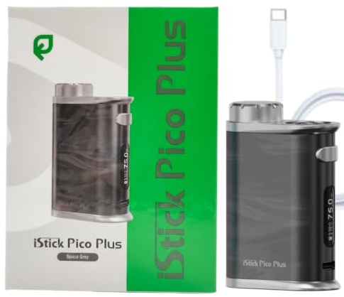 Para Eleaf iStick Pico Plus Box Mod 75 W Vape | Modo VW/TC | Batería 18650 [No incluye] de carga rápida USB-C de 5 V/2 A | Apto para el Atomizador Melo 4SX/GTL X Tank (Gris espacial) - Sin líquido